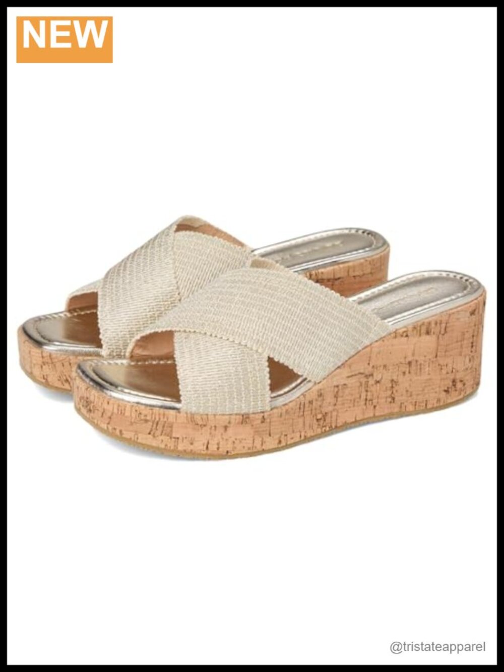Donald Pliner Jocelyn Metallic Elastic Wedge Sandal Slip On